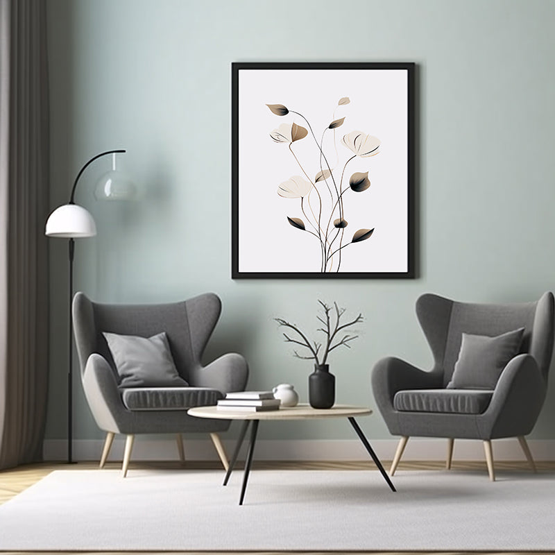 Floral Simplicity Minimalist Botanical Prints, Flower Wall Art Print Poster