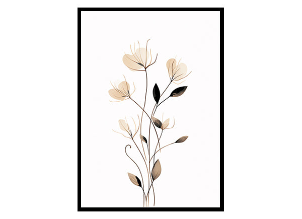 Infinite Bloom Floral Line Drawings, Flower Wall Art Decor