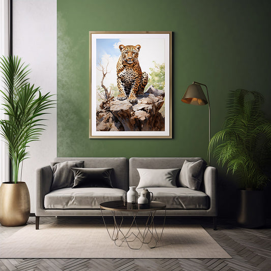 Into the Wild Leopard Safari Animal, Jungle Print Poster