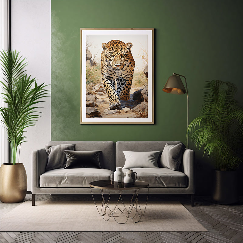 Leopard Grace: Safari Art Posters, Jungle Poster, Wildlife Art Print