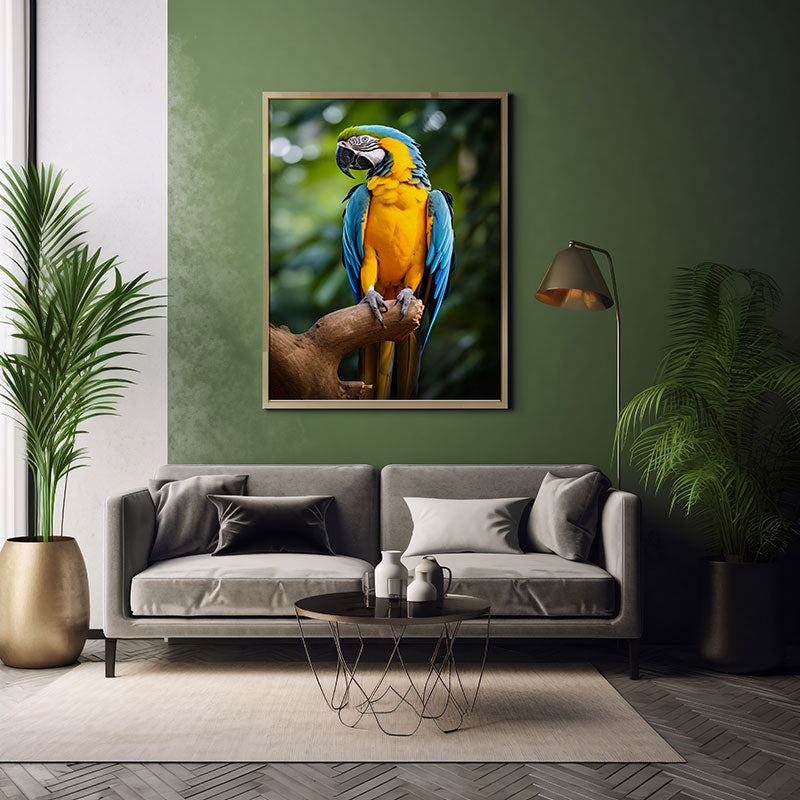 Macaw Parrot Exotic Jungle Bird Poster Wall Art Print Tropical Bird Print