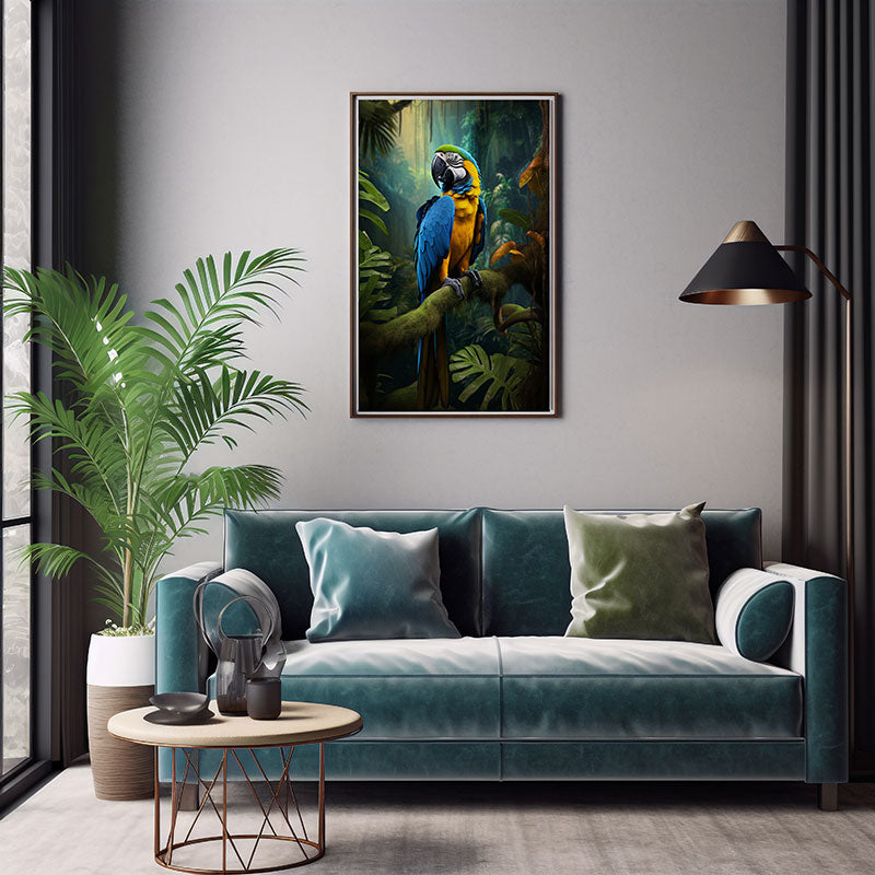 Macaw Parrot Jungle Bird Poster Wall Art Print Exotic Tropical Bird Poster
