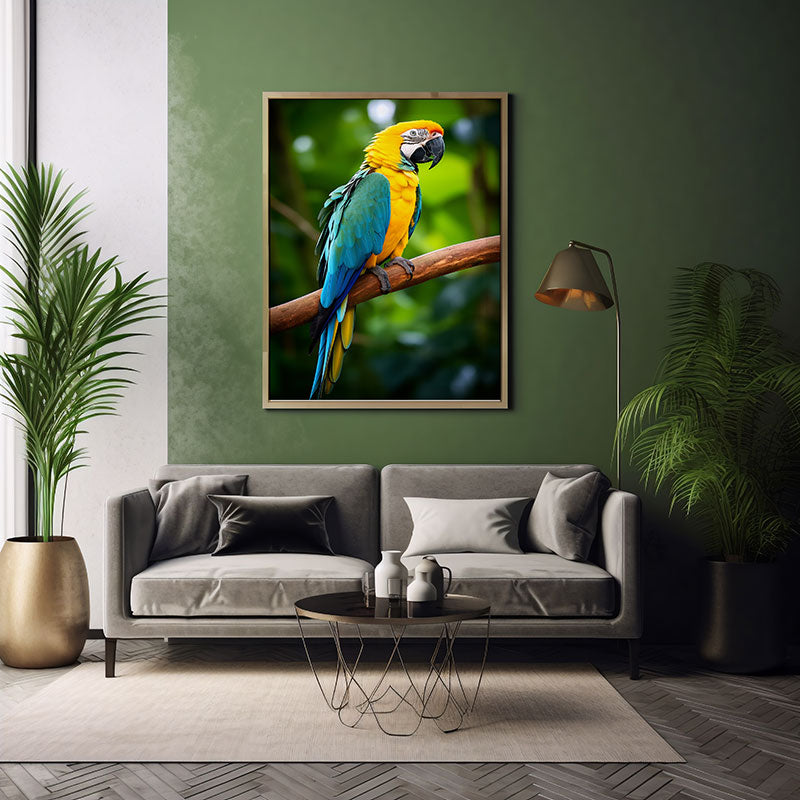 Macaw Parrot Jungle Bird Poster Wall Art Decor Tropical Exotic Bird Poster