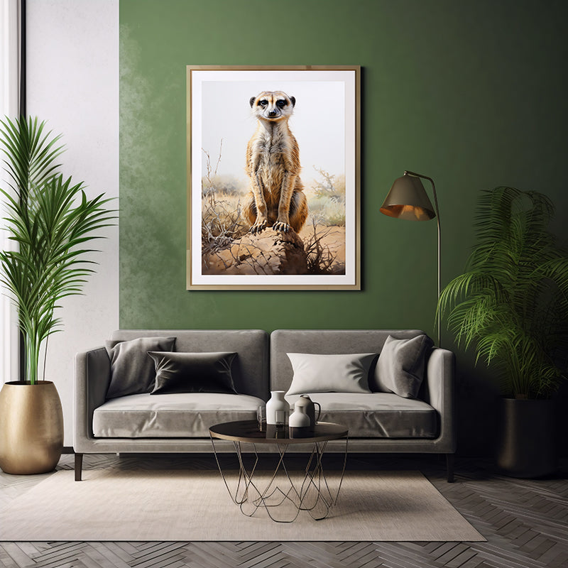 Safari Playtime Meerkat Art Printsl, Jungle Poster, Wildlife Art Prints