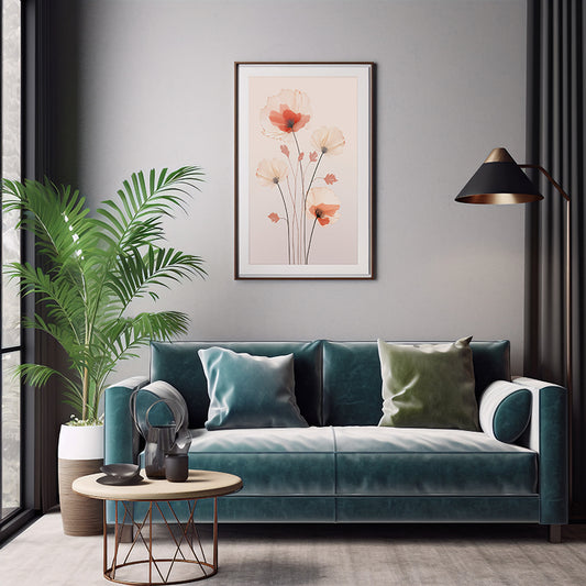 Floral Essence Line Art Posters, Flower Wall Art Decor