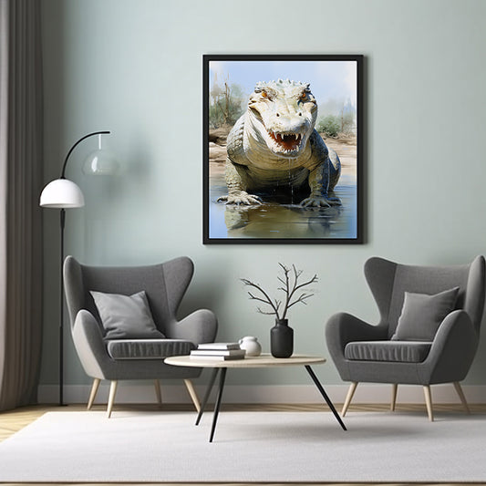 Wild Beauty Crocodile Art Prints, Jungle SafariPoster,  Wildlife Art Print