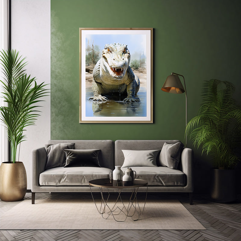 Wild Beauty Crocodile Art Prints, Jungle SafariPoster, Wildlife Art Print