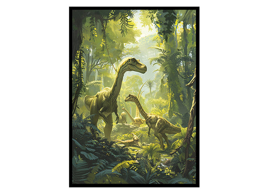 A Friendly Dinosaur Retreat Wall Art Decor Poster Print