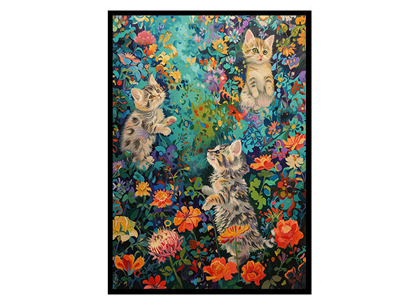 Playful Kittens Frolic Wall Art Decor Poster Print