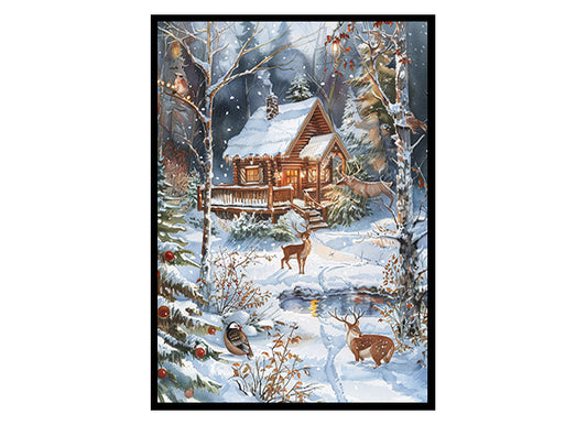 Winter Wildlife Retreat Wall Art Decor Poster Print