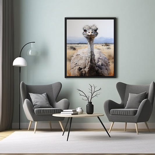 Into the Wild: Ostrich Safari Collection, Jungle Poster, Wildlife Art Print