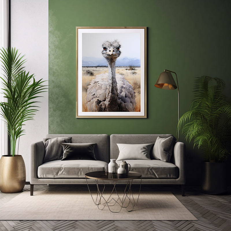 Into the Wild: Ostrich Safari Collection, Jungle Poster, Wildlife Art Print
