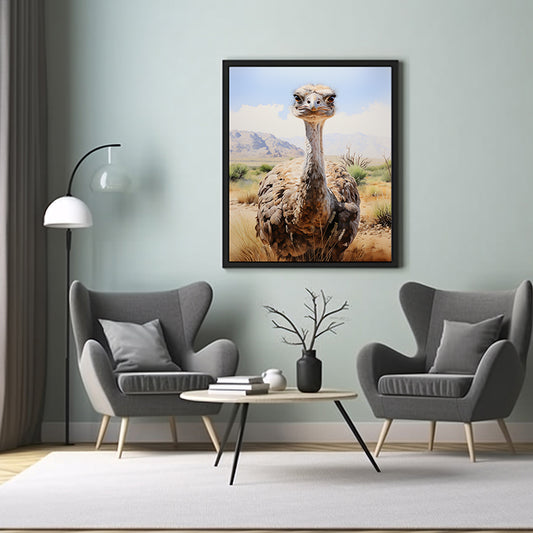 Ostrich Royalty: Safari Art Prints, Wildlife Art, Ostrich Art Print