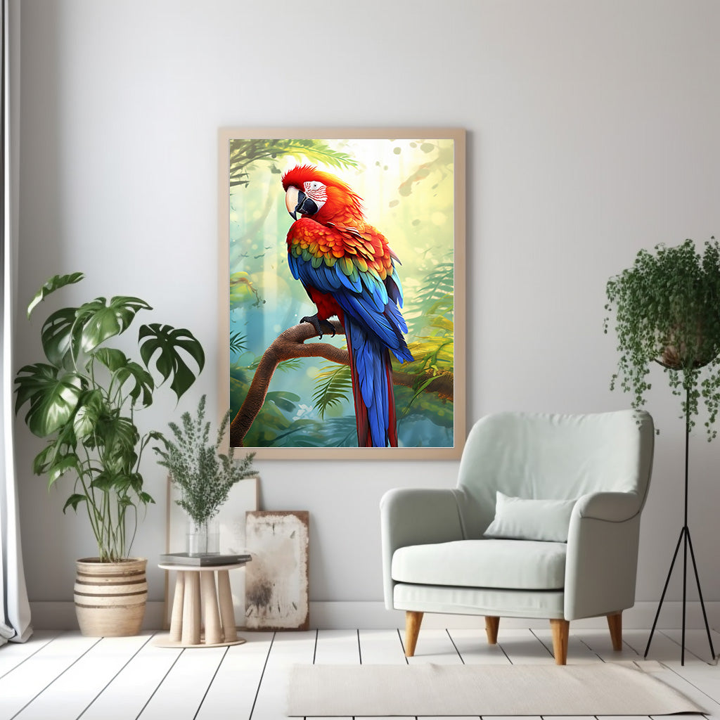 Parrot Bird Print, Bird Poster, Bird Wall Art, Parrot Wall Decor, Parrot Poster