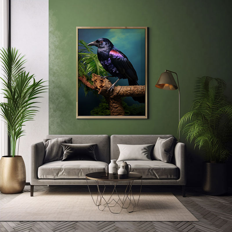 Tropical Fruitcrow Bird Jungle Bird Art Wall Art Decor Exotic Bird Print