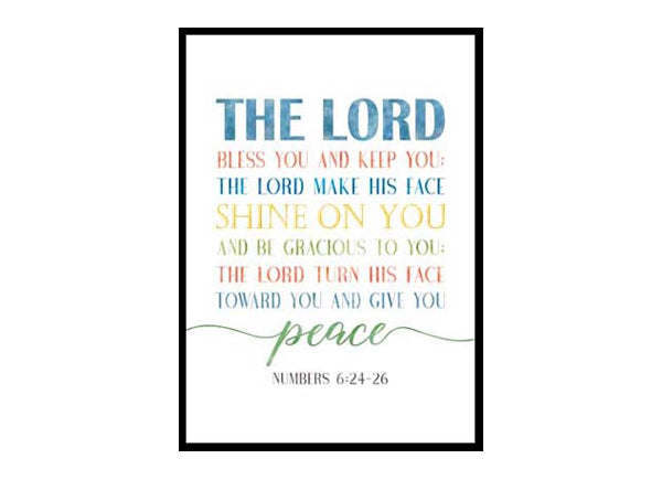 "The Lord bless You And Keep You, Numbers 6:24-46" Bible Verse Poster Print