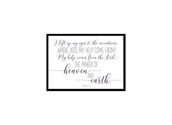 "I Lift My Eyes To the Mountains, Psalm 121" Bible Verse Poster Print