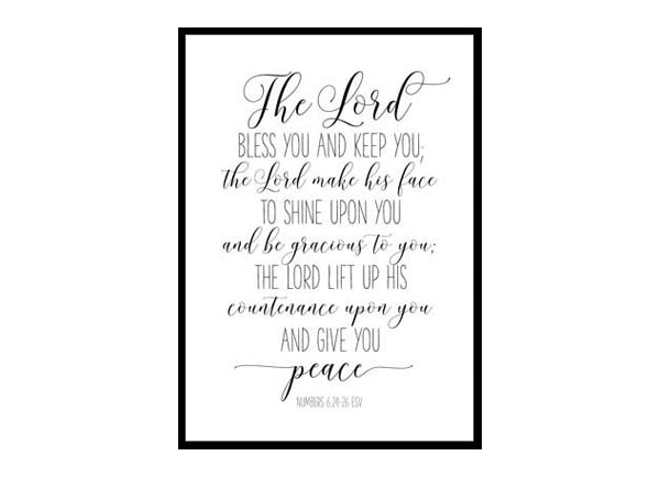 "The Lord Bless You and Keep You, Number 6:24-26" Bible Verse Poster Print