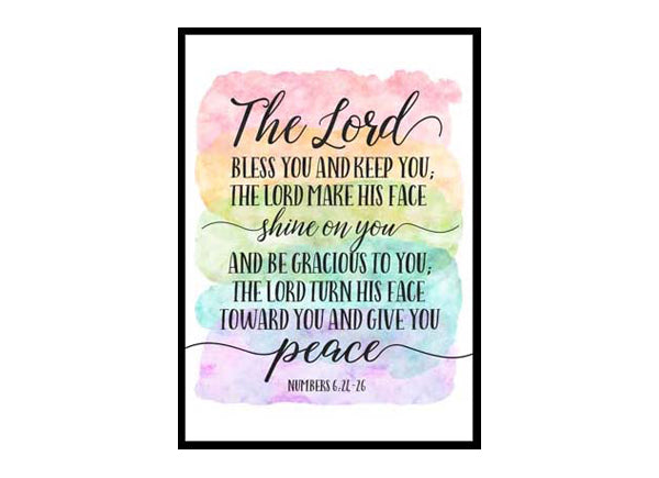 "The Lord Bless You And Keep You, Numbers 6:24" Bible Verse Poster Print