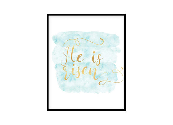 "He Is Risen Matthew 28:6" Bible Verse Poster Print