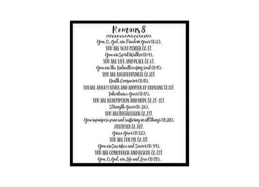 "You God Are Freedom Giver, Romans 8" Bible Verse Poster Print