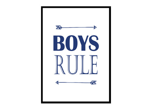 "Boys Rule" Boys Nursery Poster Print