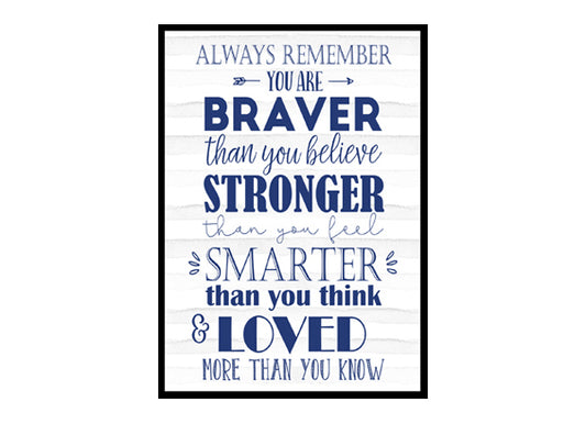 "Always Remember You Are Braver" Boys Nursery Poster Print
