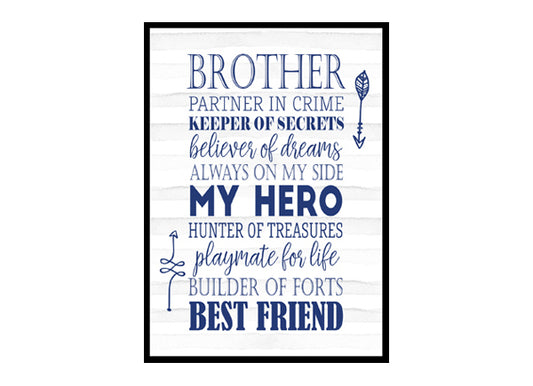 Brother Loving Quotes Boys Nursery Poster Prints