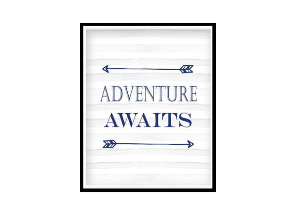 "Adventure Awaits" Boys Nursery Poster Print