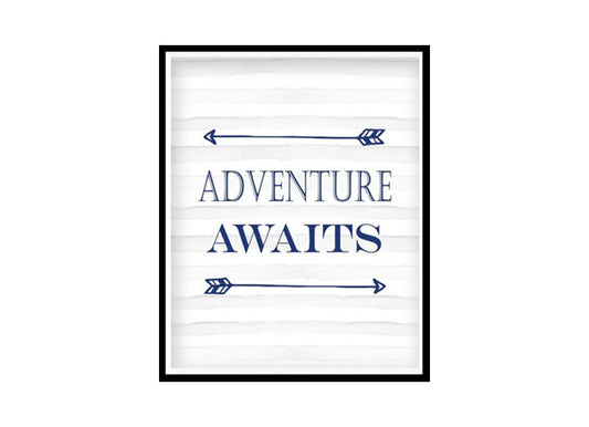 "Adventure Awaits" Boys Nursery Poster Print