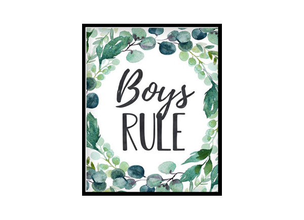 "Boys Rule" Boys Nursery Poster Print
