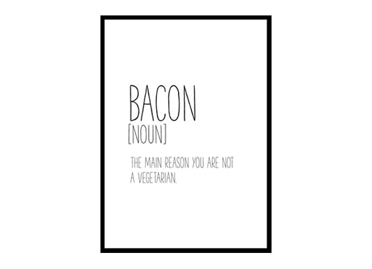 Bacon Funny Definition Kitchen Wall Art Poster Print