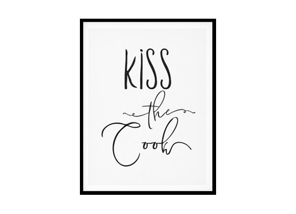 "Kiss The Cook" Kitchen Wall Art Poster Print
