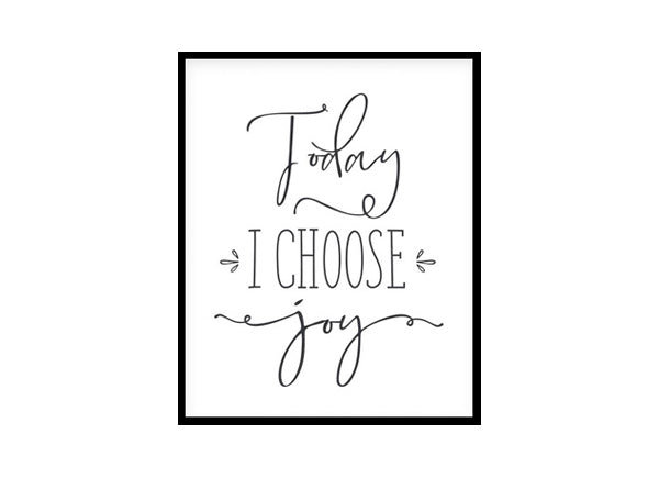 "Choose Joy" Motivational Quote Poster Print