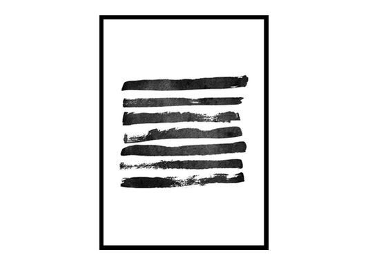 Black and White Geometric Line  Minimalist Modern Art Poster Print