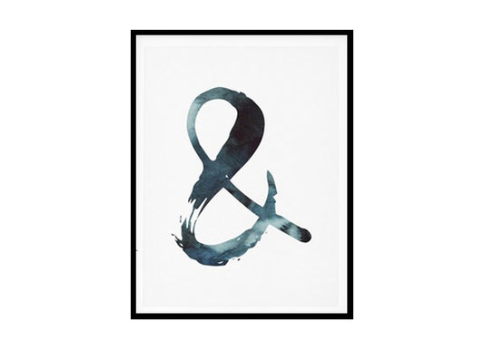 Blue Watercolor Art Minimalist Modern Art Poster Print