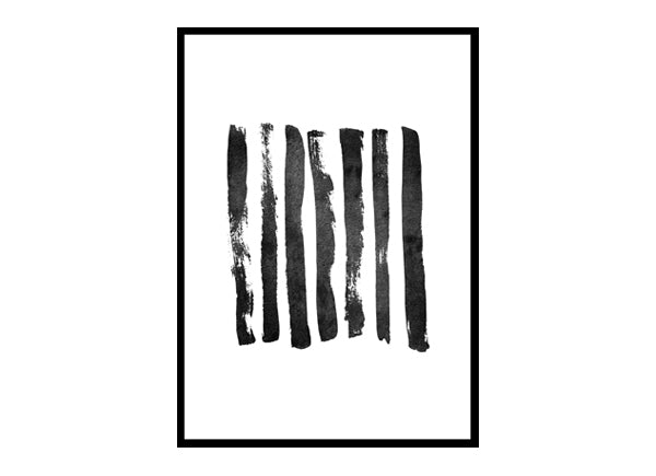 Black Paint Strokes Art Minimalist Modern Art Poster Print