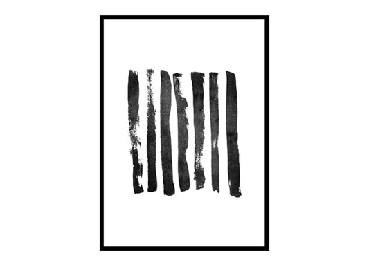 Black Paint Strokes Art Minimalist Modern Art Poster Print