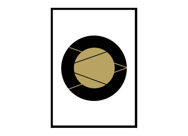 Gold Minimalist Circle Minimalist Modern Art Poster Print