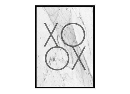 XOXO Marble Wall Art, Minimalist Modern Art Poster Print