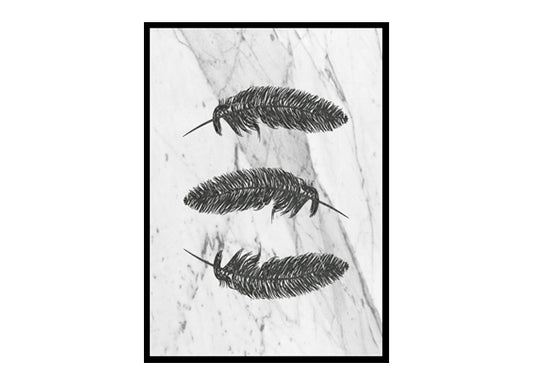 Black Feathers, Minimalist Modern Art Poster Print