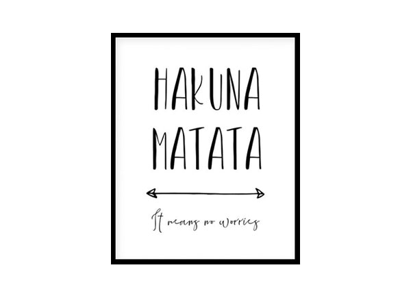 "Hakuna Matata" Childrens Nursery Room Poster Print