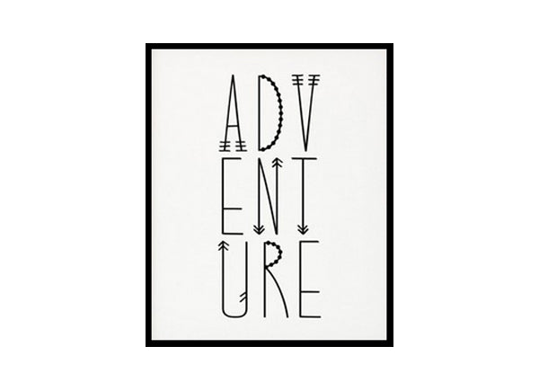 "Adventure" Sign Childrens Nursery Room Poster Print