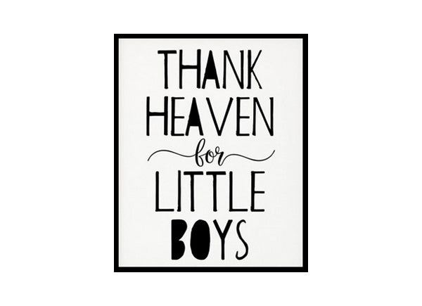 "Thank Heaven For Little Boys" Childrens Nursery Room Poster Print