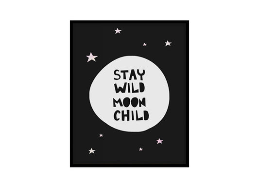 " Wild Moon Child" Childrens Nursery Room Poster Print