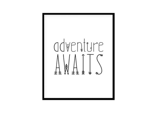 "Adventure Awaits" Childrens Nursery Room Poster Print