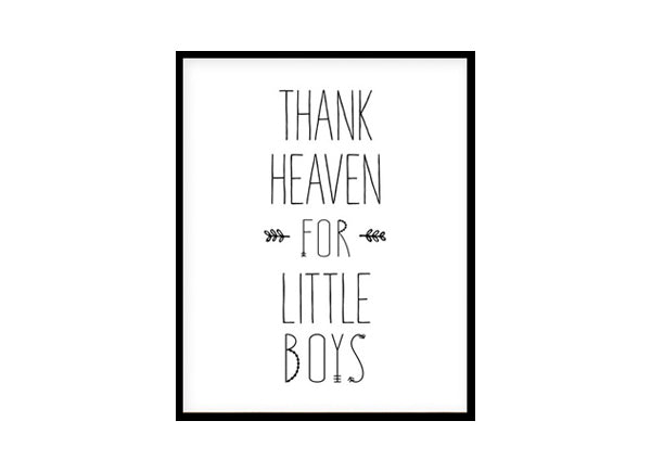 "Thank Heaven for Little Boys" Childrens Nursery Room Poster Print