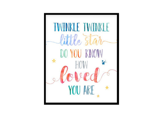 "Twinkle Twinkle Little Star" Childrens Nursery Room Poster Print