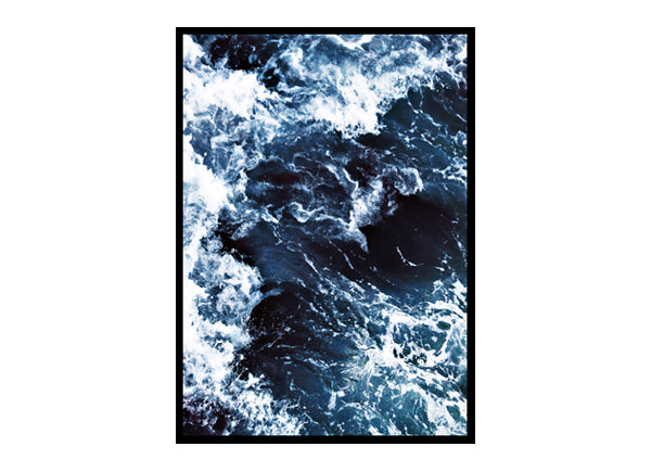 Dark Blue Sea Waves Ocean, Sea, Beach Poster Print
