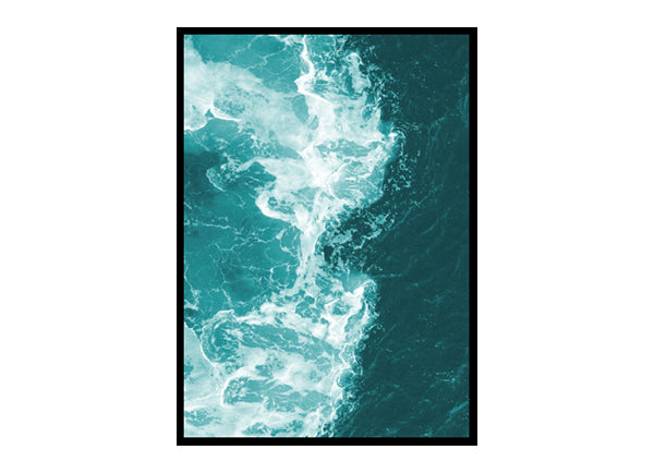 Teal Blue Ocean Wave Ocean, Sea, Beach Poster Print
